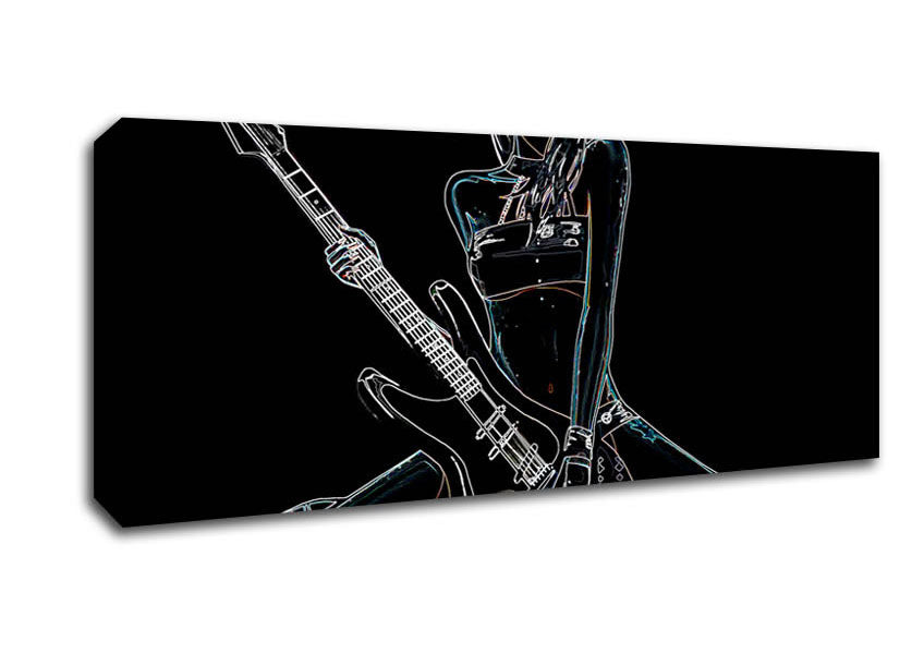 Picture of Guitar Babe Panoramic Canvas Wall Art