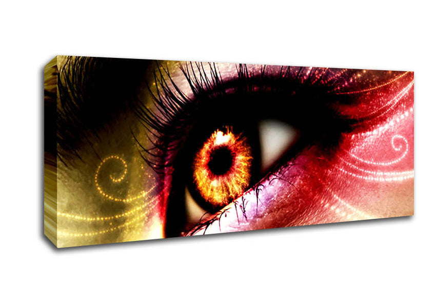 Picture of Peacock Eye Swirl Panoramic Canvas Wall Art