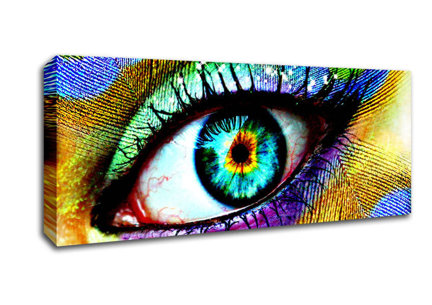 Picture of Peacock Eye Panoramic Canvas Wall Art