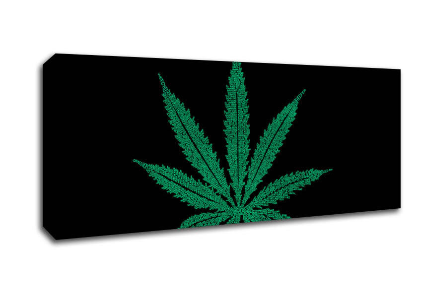 Picture of Ganja Leaf Panoramic Canvas Wall Art