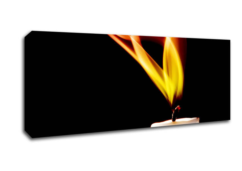 Picture of Flame Of A Candle Panoramic Canvas Wall Art