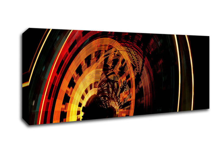 Picture of Ferris Wheel At Night Panoramic Canvas Wall Art