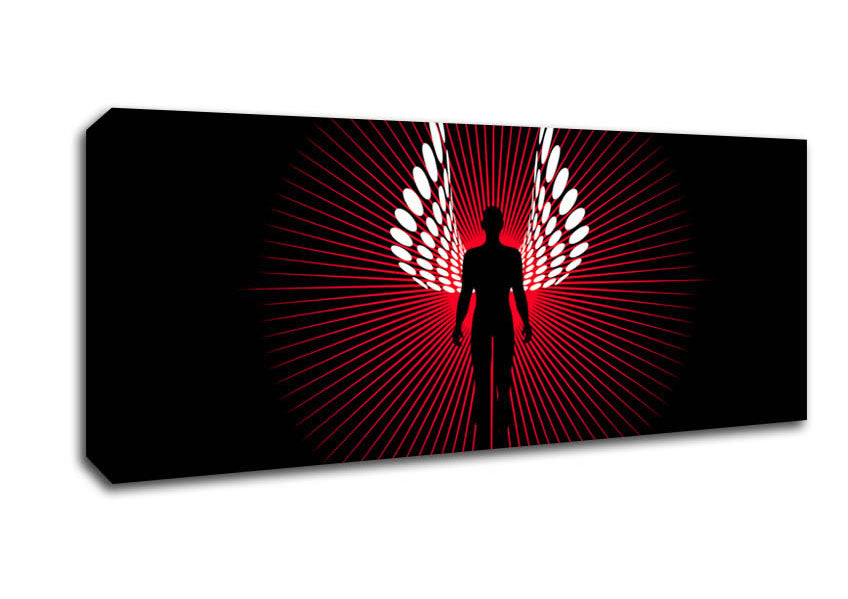 Picture of Male Angel Wings Red Panoramic Canvas Wall Art