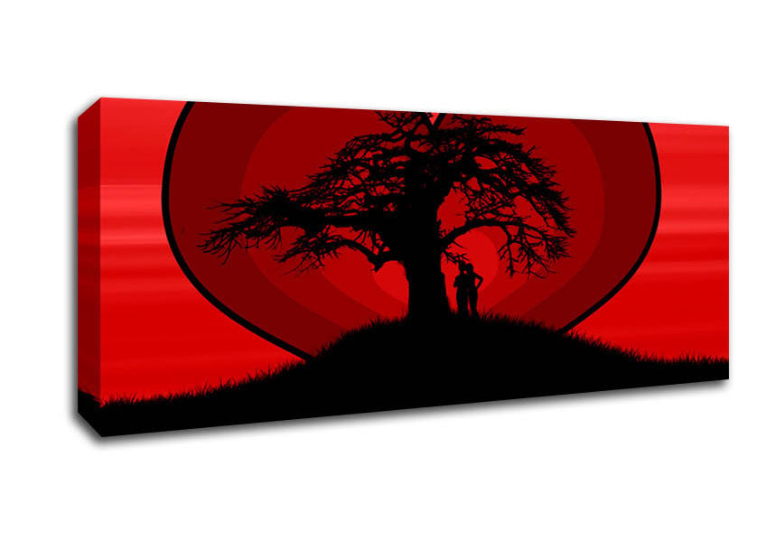 Picture of Lovers At Love Tree Panoramic Canvas Wall Art