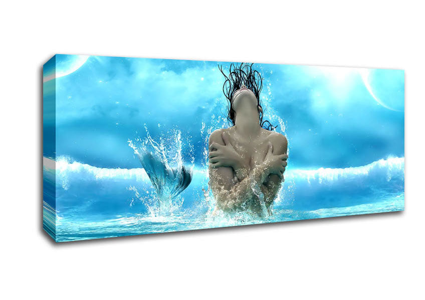 Picture of Mermaid Fantasy Girl Panoramic Canvas Wall Art