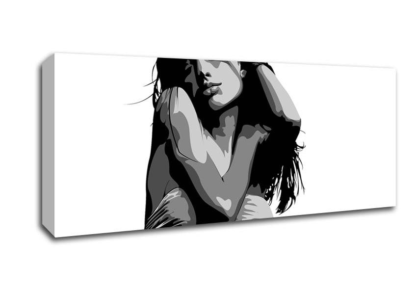 Picture of Female Beauty B n W Panoramic Canvas Wall Art