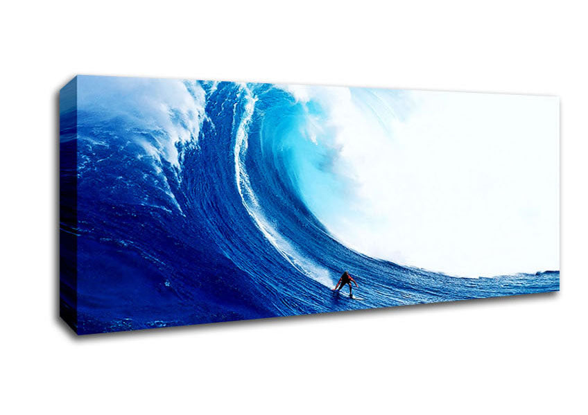 Picture of Surfers Wave Panoramic Canvas Wall Art