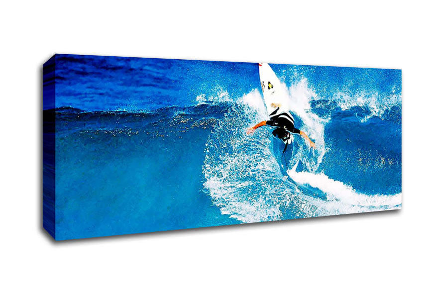 Picture of Surfer Twist Panoramic Canvas Wall Art