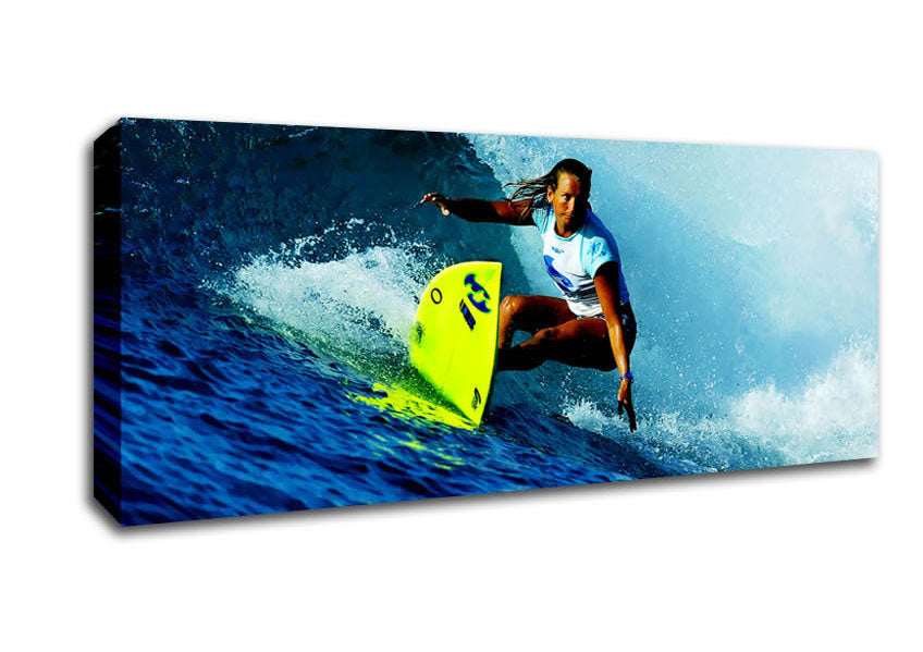 Picture of Surfer Number One Female Panoramic Canvas Wall Art