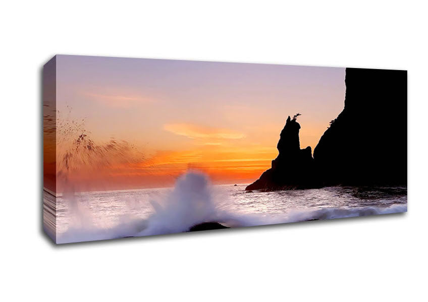 Picture of Ocean Spray Delight Panoramic Canvas Wall Art