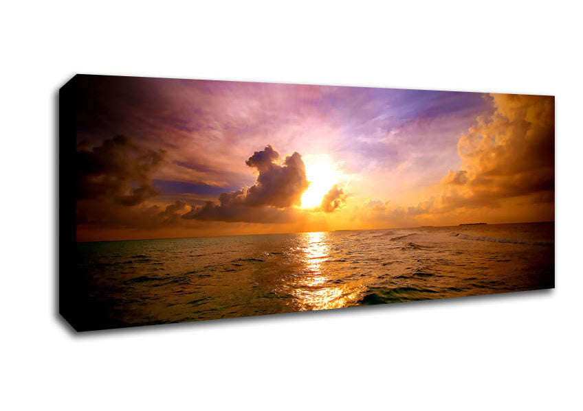 Picture of Maldivian Sunset Panoramic Canvas Wall Art
