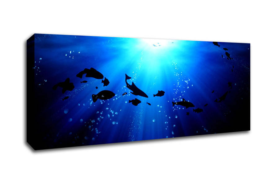 Picture of Life Under The Ocean Panoramic Canvas Wall Art