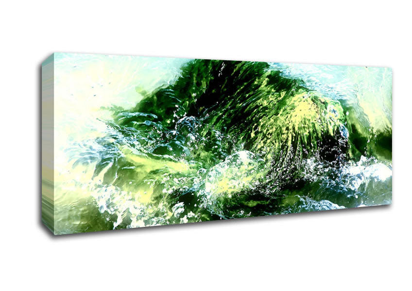 Picture of Green Water Movement Panoramic Canvas Wall Art