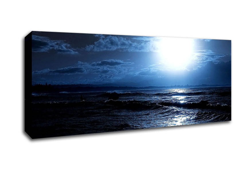 Picture of Dark Day At Sea Panoramic Canvas Wall Art