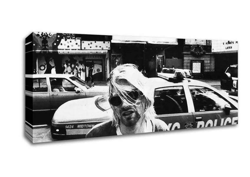 Picture of Kurt Cobain Police Car Panoramic Canvas Wall Art
