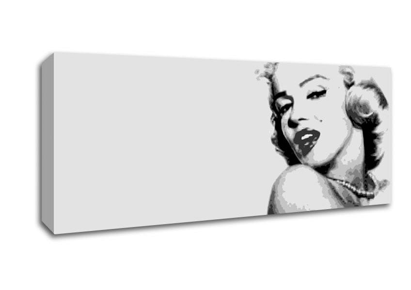 Picture of Marilyn Monroe Retro Grey Panoramic Canvas Wall Art