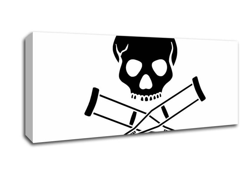 Picture of Jackass Skull n Bones B n W Panoramic Canvas Wall Art