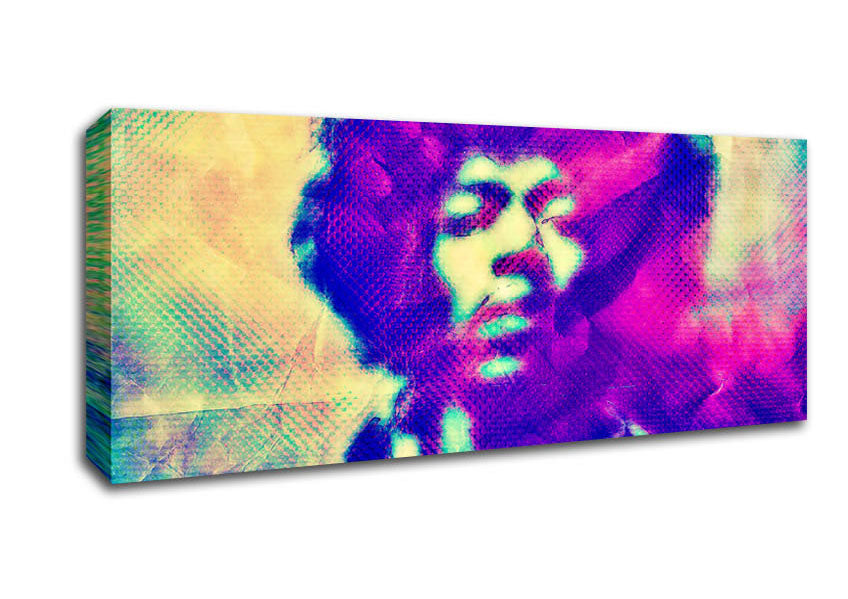 Picture of Jimi Hendrix Blur Panoramic Canvas Wall Art
