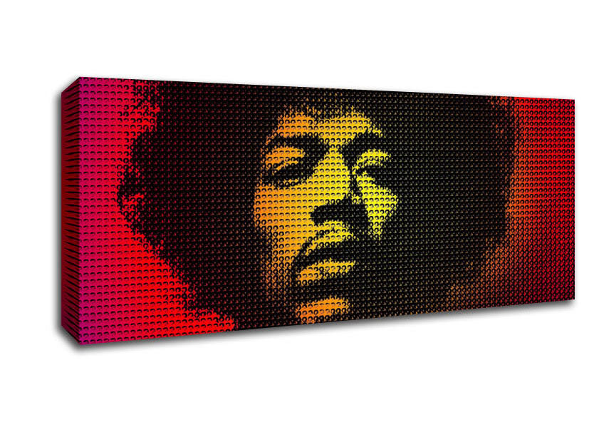 Picture of Jimi Hendrix Face Panoramic Canvas Wall Art