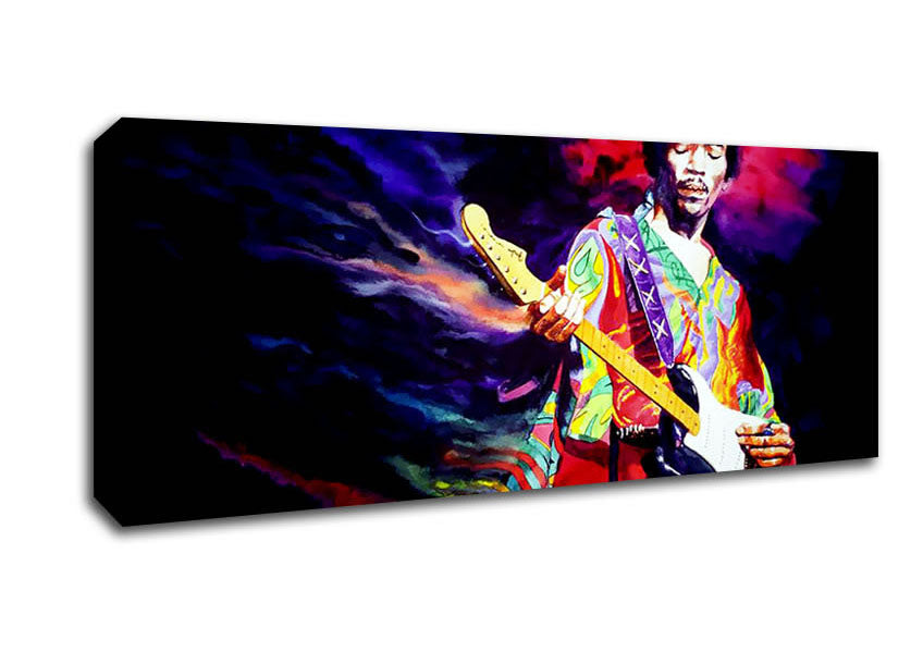 Picture of Jimi Hendrix Lightning Fast Panoramic Canvas Wall Art