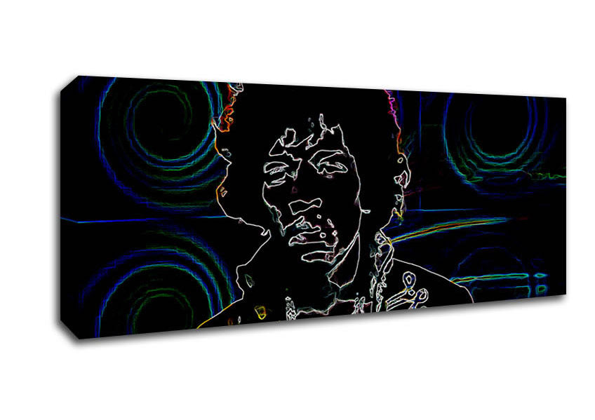 Picture of Jimi Hendrix Psychedelic Panoramic Canvas Wall Art