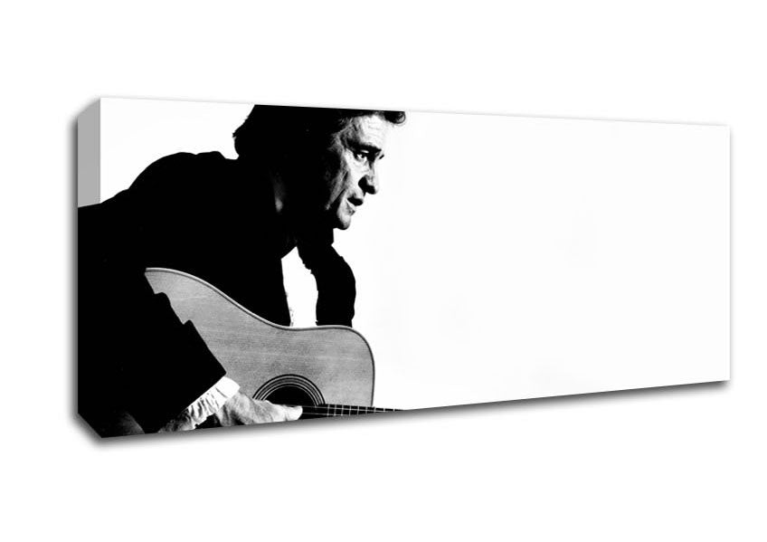 Picture of Johnny Cash Guitar Man Panoramic Canvas Wall Art