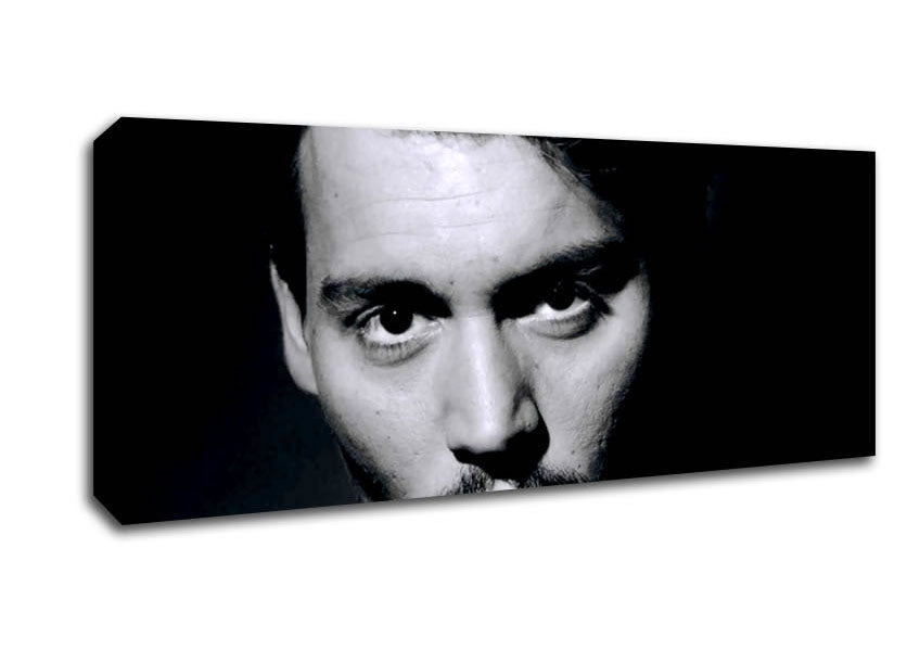 Picture of Johnny Depp Face Panoramic Canvas Wall Art