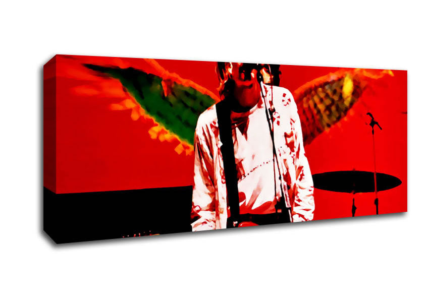 Picture of Kurt Cobain Angel Wings Panoramic Canvas Wall Art