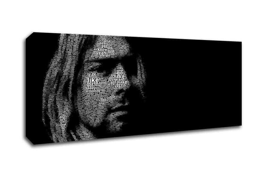 Picture of Kurt Cobain Portrait Panoramic Canvas Wall Art