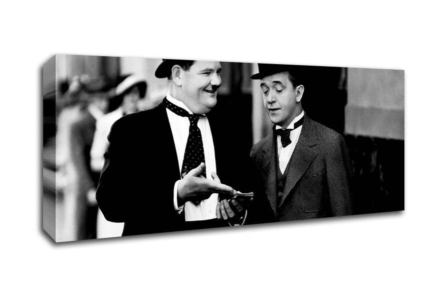 Picture of Laurel And Hardy Money Panoramic Canvas Wall Art