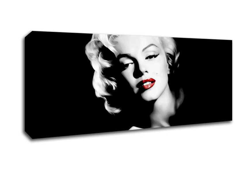Picture of Marilyn Monroe Red Lips Landscape Panoramic Canvas Wall Art