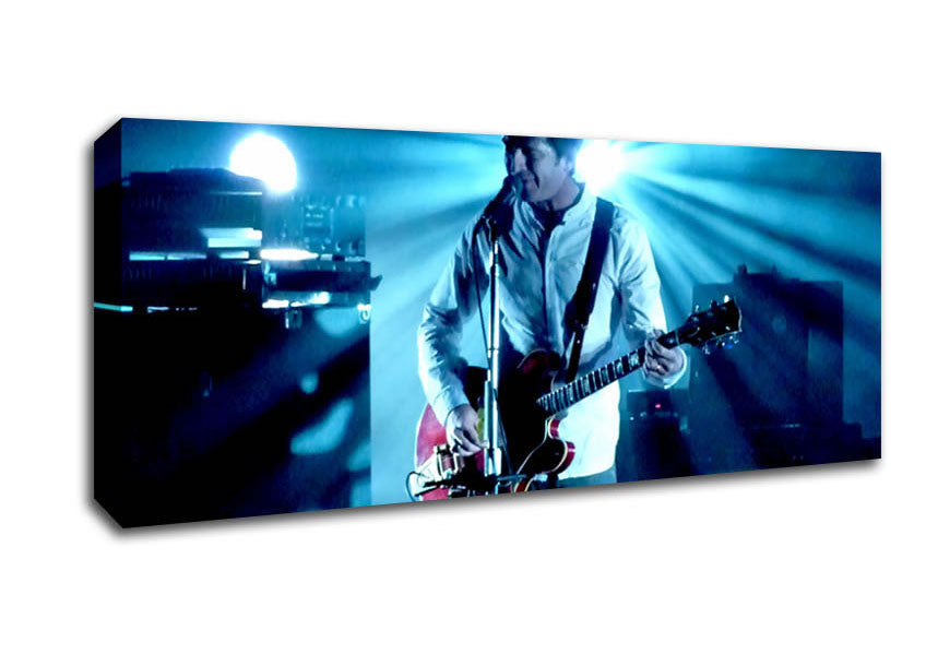 Picture of Noel Gallagher Blue Light Panoramic Canvas Wall Art