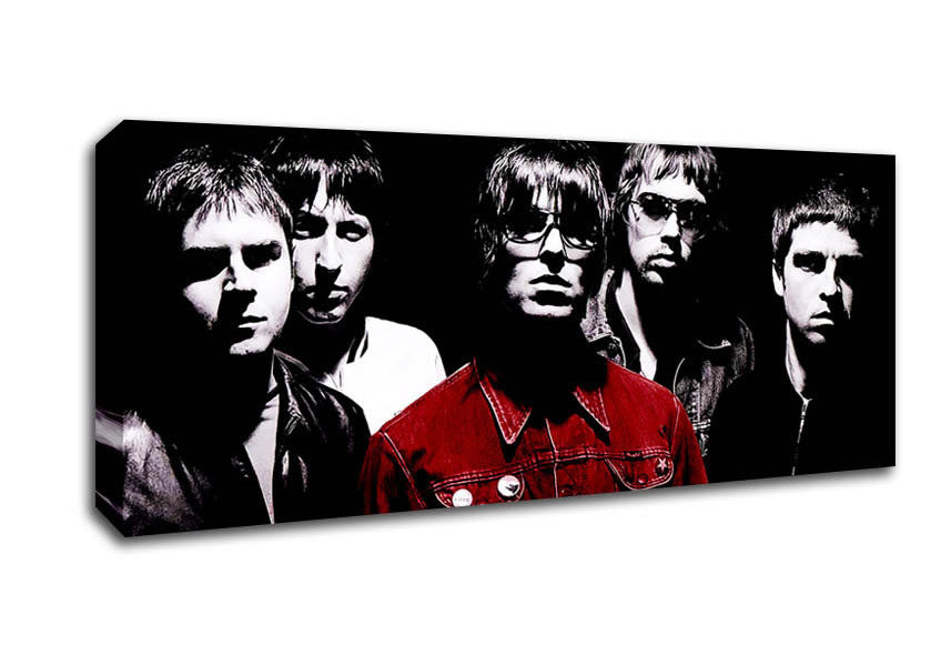 Picture of Oasis Liam Red Coat B n W Panoramic Canvas Wall Art