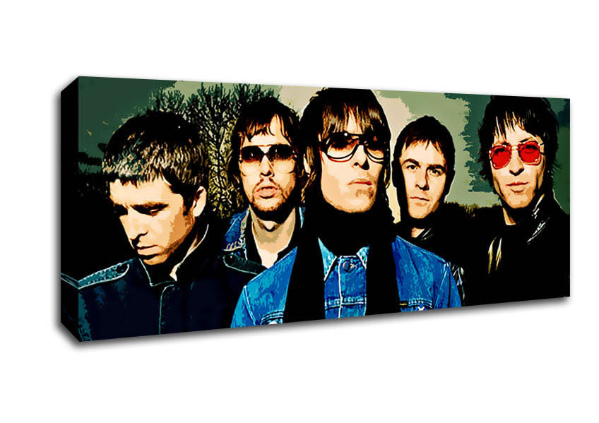 Picture of Oasis Pop Art Colour Panoramic Canvas Wall Art