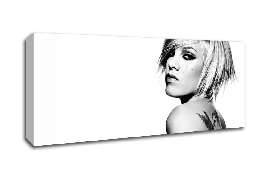 Picture of Pink Tattoo B n W Panoramic Canvas Wall Art