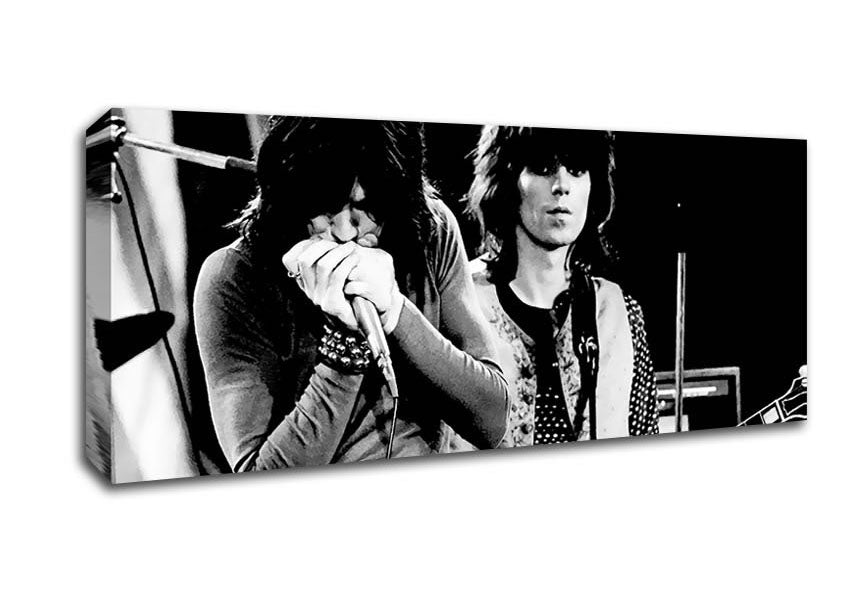 Picture of Rolling Stones Early Days On Stage Panoramic Canvas Wall Art