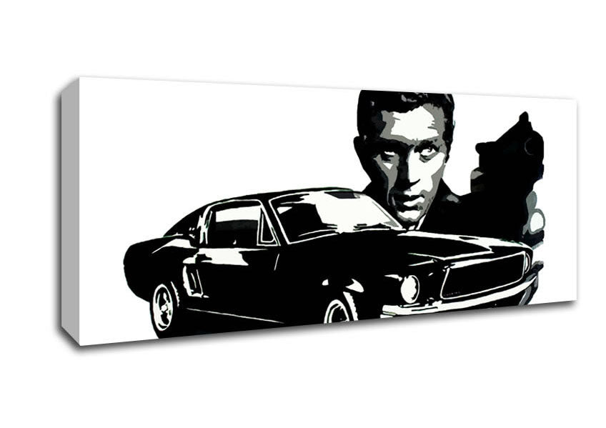 Picture of Steve Mcqueen Bullitt Panoramic Canvas Wall Art