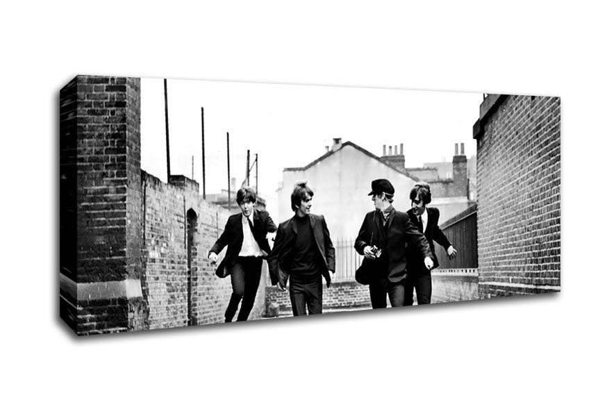 Picture of The Beatles Running Panoramic Canvas Wall Art