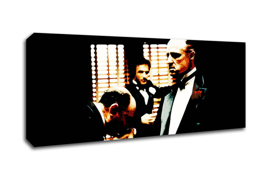 Picture of The Godfather Kiss Of Respect Panoramic Canvas Wall Art