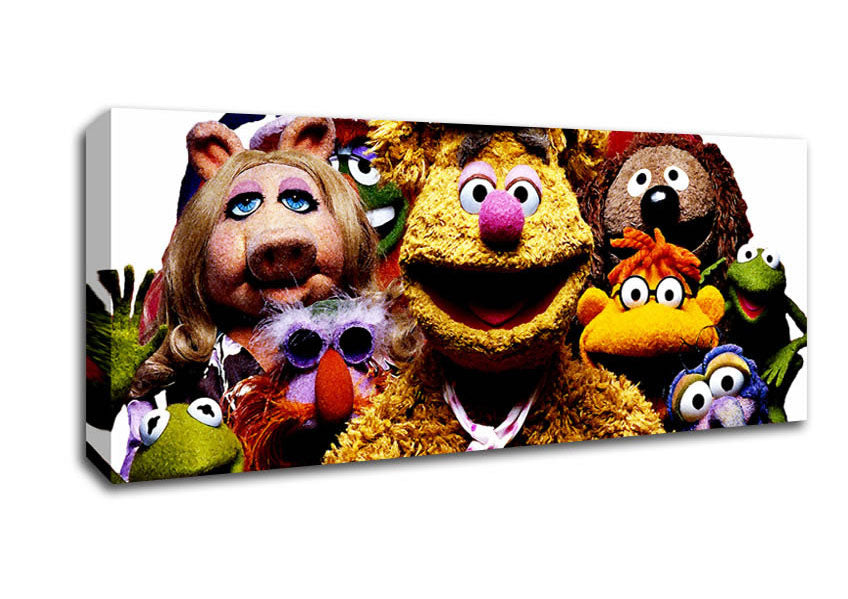 Picture of The Muppets Crew Retro 1970s Panoramic Canvas Wall Art