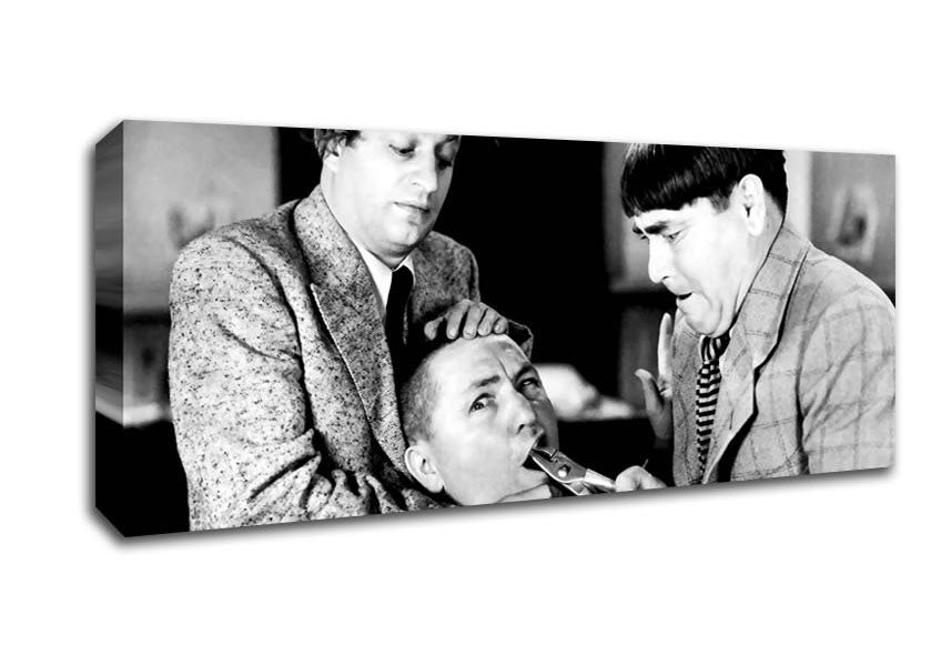 Picture of The Three Stooges Tooth Pull Panoramic Canvas Wall Art