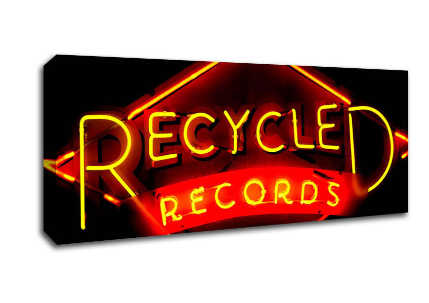 Picture of Recycled Records Panoramic Canvas Wall Art