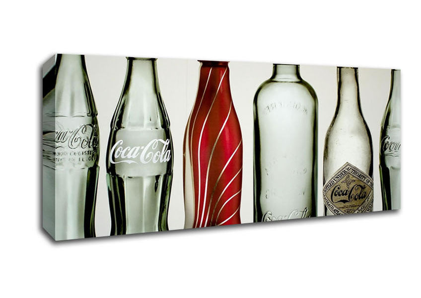 Picture of Old Coca Cola Bottles Panoramic Canvas Wall Art