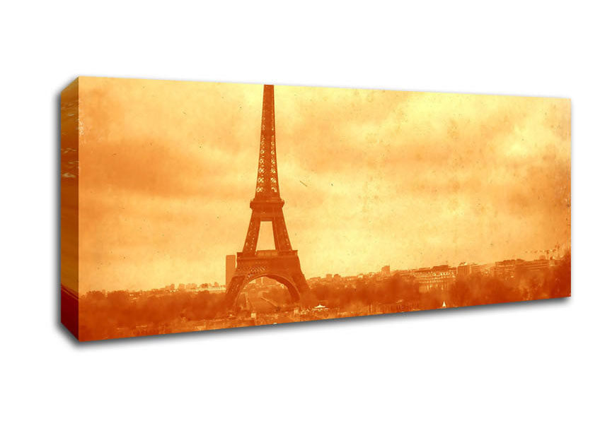 Picture of Old Image Of The Eiffel Tower Panoramic Canvas Wall Art