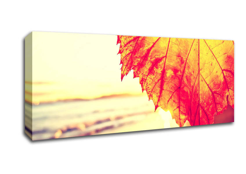 Picture of Rust Coloured Leaf Panoramic Canvas Wall Art