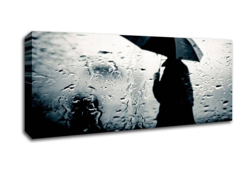Picture of Rainy Day In The City Panoramic Canvas Wall Art