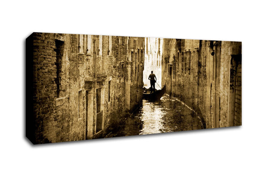 Picture of Venice Waterways Panoramic Canvas Wall Art
