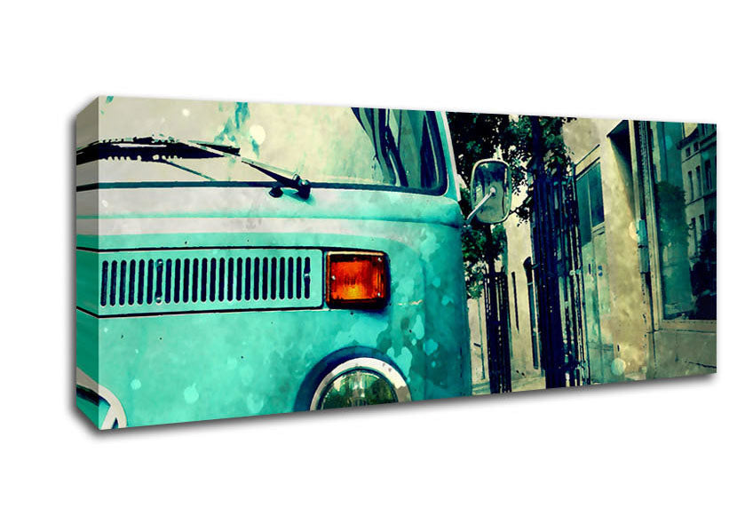 Picture of Retro Vw Camper Van Panoramic Canvas Wall Art
