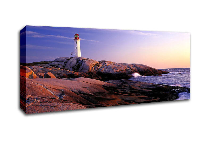 Picture of Peggys Point Lighthouse Peggys Cove Nova Scotia Panoramic Canvas Wall Art