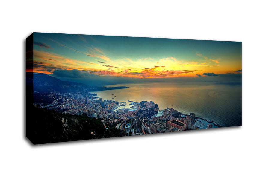 Picture of Monaco Aerial View Panoramic Canvas Wall Art